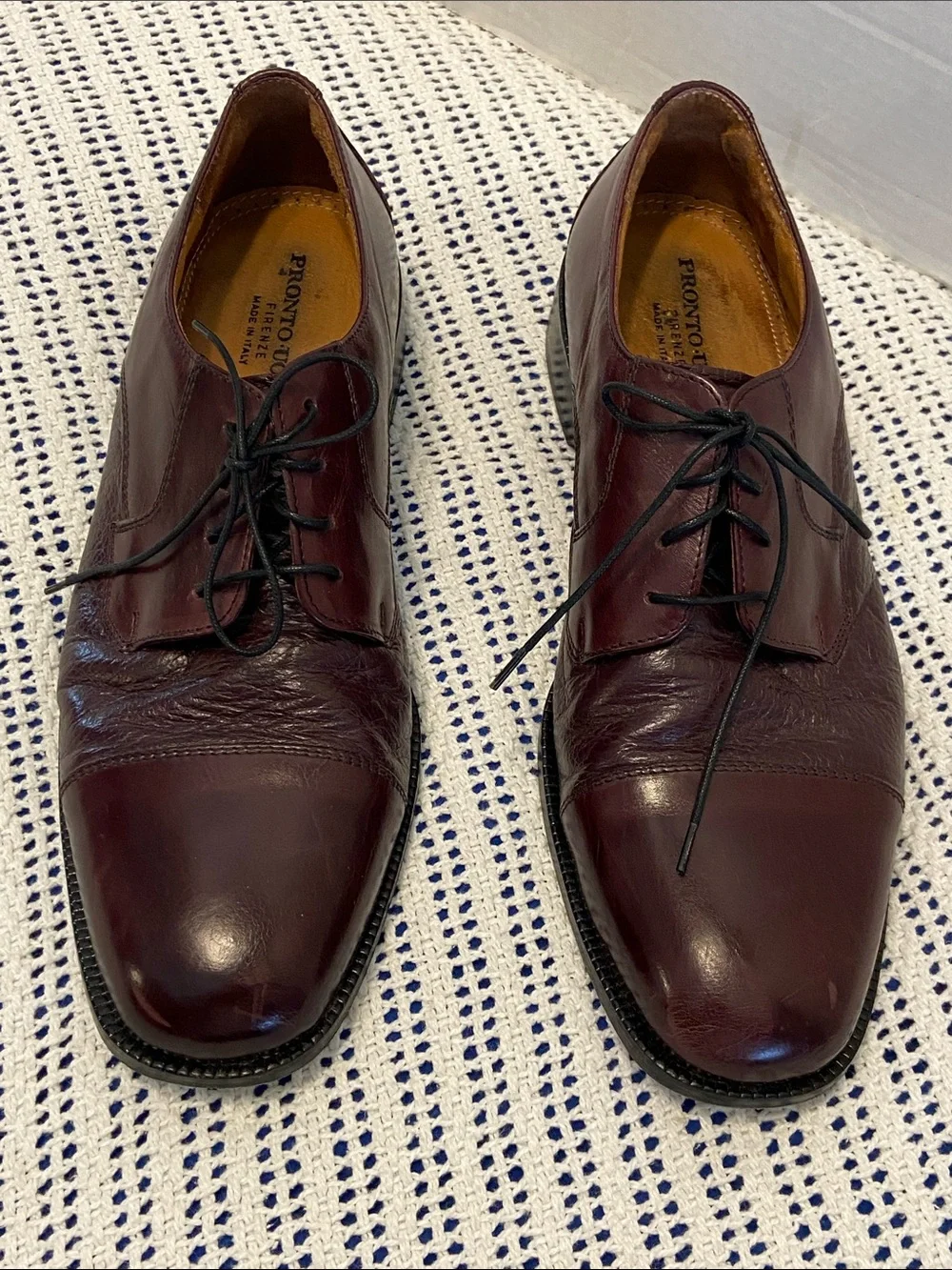 Pronto Uomo Firenze Cap-Toe Derby Oxford in brown leather/Italy Size 101/2